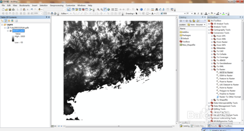 ArcMap 10.1、数字高程提取数字水系：[1]1