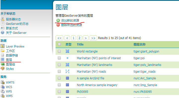 geoserver添加图层