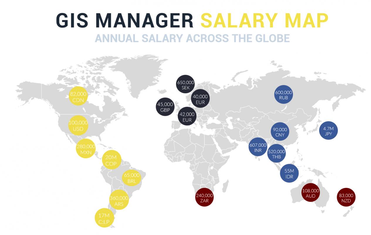 GIS Manager Salary Map