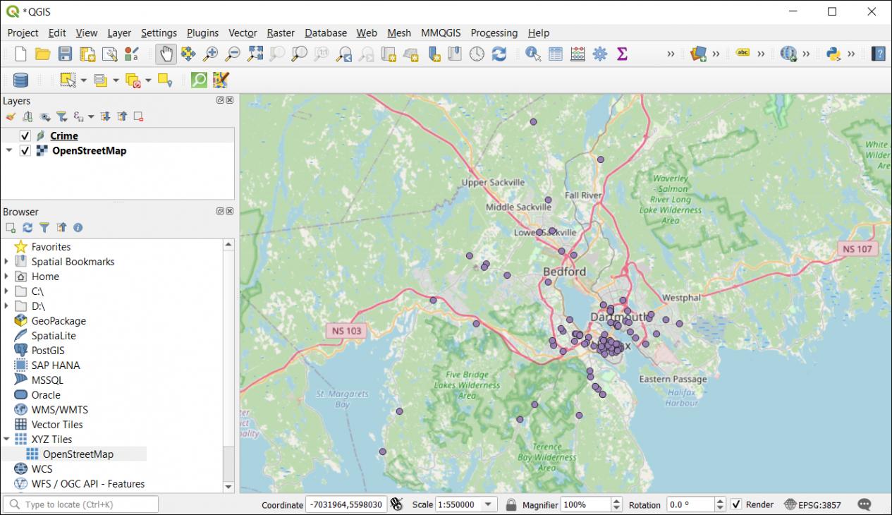 QGIS 犯罪点