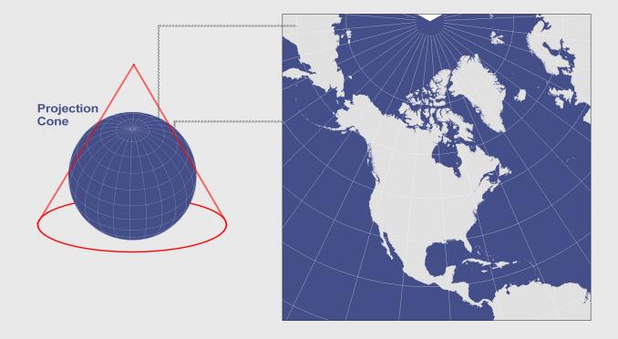 北美 Lambert 等角圆锥投影