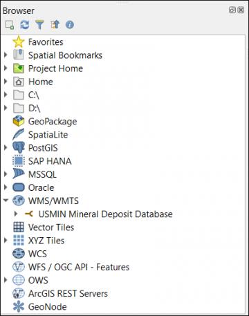 QGIS 浏览器 WMS 连接