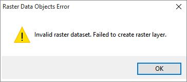 Invalid raster dataset