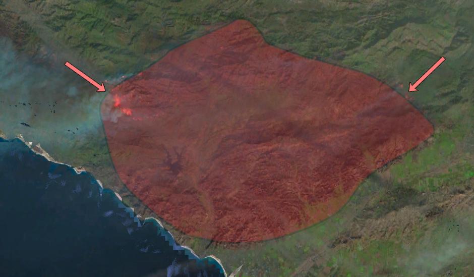 活动火图 - Landsat 燃烧区域范围