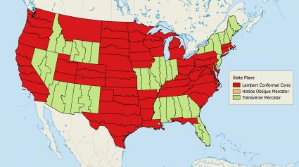 美国国家平面坐标系地图投影