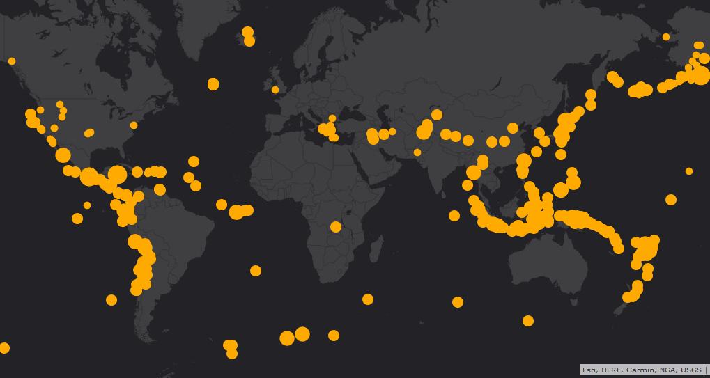 ArcGIS Online Web 地图 地震
