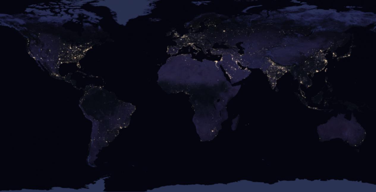 黑色大理石 (NASA) - 夜晚的地球