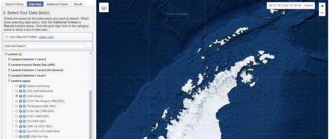 南极洲 usgs 地球探索者